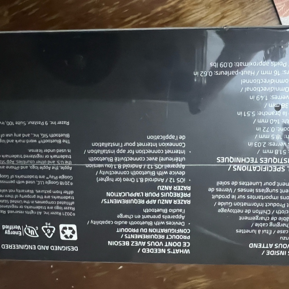 NIB Razer Anzu Smart Glasses Rectangle/Small - Picture 6 of 6
